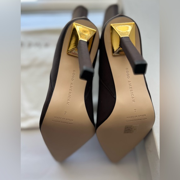 Good American High Kickstand Suede Bootie Size 7 Chocolate Brown GA118N-X - Picture 5 of 7